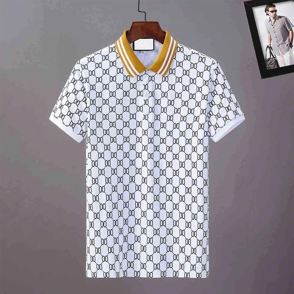 2023 Designer Stripe Polo T-shirts Serpent Polos Bee Lettres Hommes High Street Fashion Horse Polo T-shirt de luxe # 8855303r