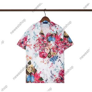 Ontwerper Zomerheren Casual Shirts Europe Hawaii Beach Classical Letter Drukhirt Luxe Turn Down Collar Flower Print T Shirt Designers Stripe T -shirts