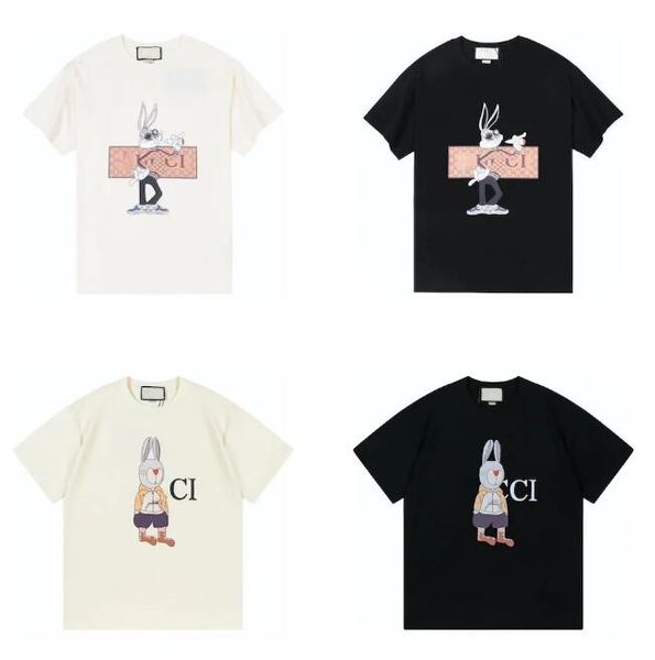 2023 T-shirt de créateur Summer Luxury Men's Black Letter Shirt Men's Fashion Imprimé CHIRT COURT