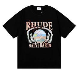 2023 Camisetas de diseñador Rhude Tees Verano para hombre Camisetas Diseñadores para hombres Tops Camisetas Ropa Manga corta Tamaño de EE. UU. S-XXL DUTW