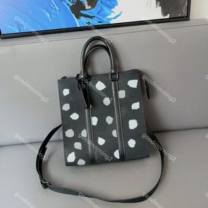 2023 Designer Tote Bag unisex handtas heren aktetas een schouder crossbody tassen met afneembaar lederen schouderband stip letter bloem patroon ontwerp