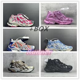 2023 Designer Track Runners 7.0 Casual Schoenen Platform Merk Zenden gevoel heren vrouwen BOURGONDIË Deconstructie sneakers 35-46