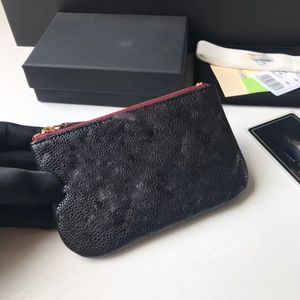 2023 designer portemonnee Dames Flap Crossbody Echte Letter cameratassen Caviar Zero Portemonnee Kaarttas met doos één