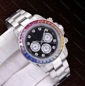 2023 Designer Horloge Heren Horloges Automatische Hine 904l Roestvrij Stalen Band Kleurrijke Keramische Wijzerplaat Glow Embedding Diamond Prachtige Mode