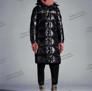 2023 Designer Winter Heren Donsjassen Dames Glanzende Pufferjassen Dikke Warme Parka Jas Mode Mannen Lange Donsjack Klassiek Bovenkleding Zwart