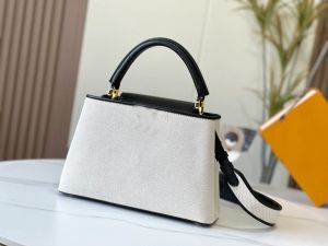 2023 Designer vrouwen capucines bb tas lederen handgreep schoudertas tas tas crossbody mini mm zwart rood geel groen taurillon portemonnee krokodil patroon zakken