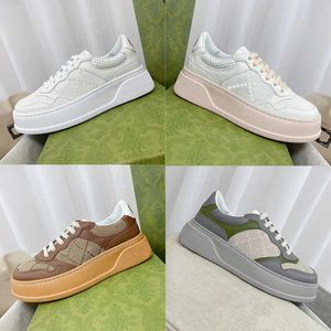 2023 Designer Women Lace Up Sneaker Retro en relieve Moda Leather Platform Sneaker Multicolor Genuine Embroidery Men Classic Casual Outdoor Shoe con caja NO334