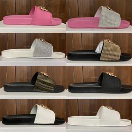 2023 Designer Women Man Fashion Sandals slippers Borduurwerkontwerpers Glides Sandaal Bloembrocade Flip Flops gestreepte strandleer Rubberen Bloem Loafers
