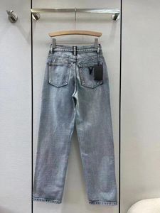 2023 Designer Dames jeans parachute broek mode kleine wierook borduurwerk slanke rechte casual broek