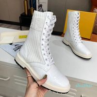 2023 designer femmes chaussures à tricoter bottes courtes pour femme en cuir mode en plein air bottine plat respirant chaussettes élastiques chaussures