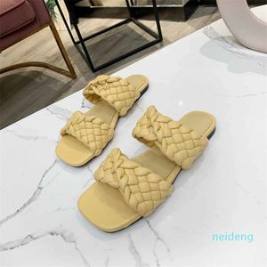 2023 Designer Vrouwen Slippers Slides Sandalen Zomer Sexy Dames Platte Sandaal Geweven Schoen Vrouw Hoge Hakken Schoenen