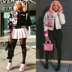 2023 Designer Femmes Varsity Veste Printemps Automne Style Court Vêtements De Baseball Bomber Veste À Manches Longues Imprimé Streetwear Manteaux 784