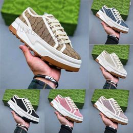 2023 Designer Dames Vintage Casual Schoenen Italië laag uitgesneden 1977 Hoogwaardige sneaker Luxe stoffen schoenen met dikke zolen Canvas tennisschoenen