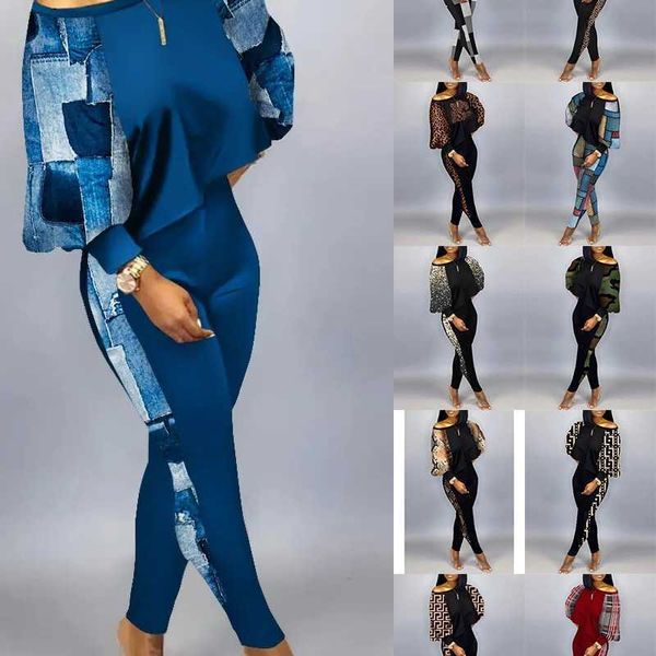 2023 Diseñador de ropa para mujer Chándales Conjunto de dos piezas Nuevo estampado Tops Pantalones Trajes Tallas grandes 3xl Jogger Suit