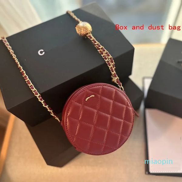 2023-Bolsos de diseñador Luxurys Bolso de hombro para mujer mini Diseño de cadenas redondas de cuero Bolsos de mensajero Bolso de estilo clásico Bolsos de dama monedero billetera muy agradable