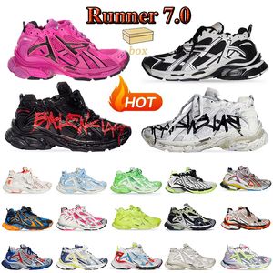 2024 OG Zapatos de vestir originales para mujer para hombre Paris Track Runners 7.0 Entrenadores retro Negro Blanco Rosa Azul Borgoña Cuero Neón Amarillo Corredores Senderismo 7 Zapatillas de deporte