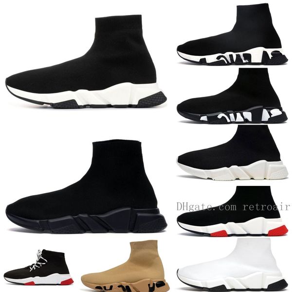 belenciaga socks Casual Plateforme Sneaker Negro - Blanco - azul Luxury Trainers Sneakers