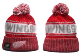 2023 Detroid Red Hockey Wings Boneie North American Team Patch Winter Wool Sport Knit Hat Skull Caps