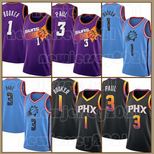 2023 Devin Booker Chris Paul DeAndre Ayton Basketball Maillots 0 1 22 Rétro Charles Barkley Steve Nash Hommes 34 13 New City Phoenixs Sun White Mesh Shirt