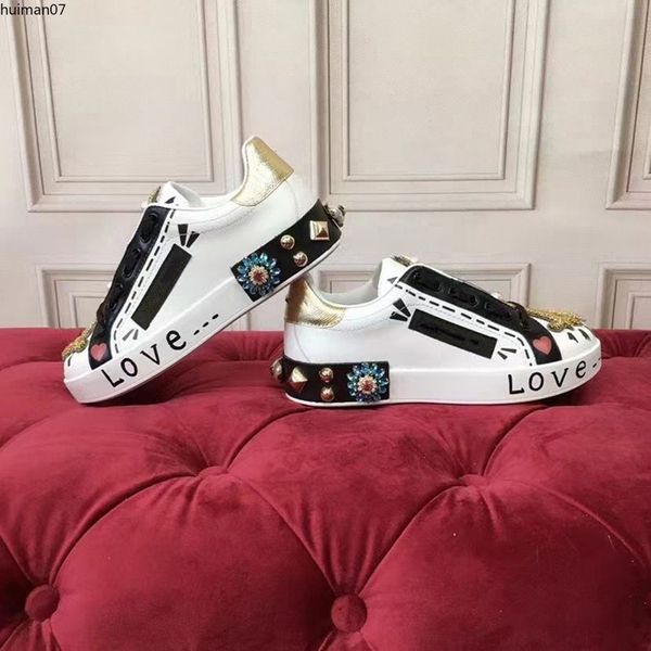 2023 Diamond Sneakers Zapatos de lujo Hombres Mujeres Zapatos casuales Top Fashion Shoes Leather Sneaker Wholesale size35-46 hm7k0000001