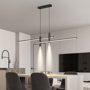 2023 Eettafel Led Hanglamp Zwart Goud Minimalistisch voor Keuken Eetkamer Kroonluchter Home Decor Verlichting Glans Armatuur