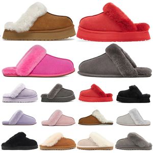 2023 Disquette Scuffette Slippers Boots Booties Dames bontglaasjes Classic Ultra Mini Platform Boot Slip-on Les Petites Suede Wool Comfort Winter Clogs Booties