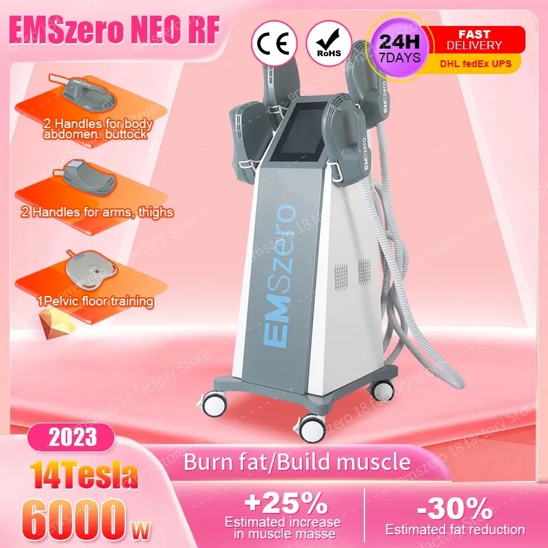 2023 DLS-EMSLIM Neo Health Beauty Предметы 14 Tesla 6000W Hi-Emt Машина для кузова для похудения оборудование для здания мышц Emszere для сертификации CE