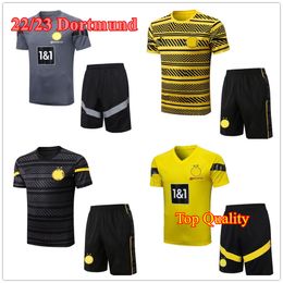 2023 Dortmund mannen tracksuits shorts mouwen mouwen sweatshirt voetbal shirt 22/23 Dortmund haller chandal futbol trainingspak overlevende maillot de foot