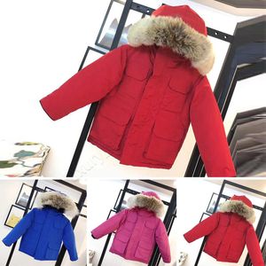 2023 down jas Kids Designer Down Coat Winter Jacket Boy Girl Baby Outerwear Jackets met badge Dikke Warm Weerkasten kinderen Parkas Fashion Classc