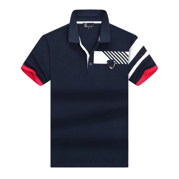 2023 E7 camisa de polo de diseñador de calidad superior camisa de moda para hombre ajuste clásico Business bead algodón diseño minimalista estilo súper versátil Asia tamaño M XXXL verano hombres camiseta