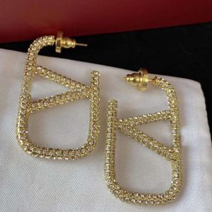 2023 oorbellen ontwerper voor dames dames hartvorm Pearl Crystal Gold Double V Letter S Sier Jewelry Classic Nice