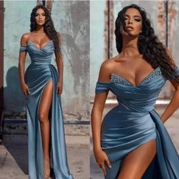 2023 Elegant Off Shoulder Prom Dresses A Line Backless Sexy Crystal Split Side High Sexy Avondjurken BC10944 GB1202x3230H