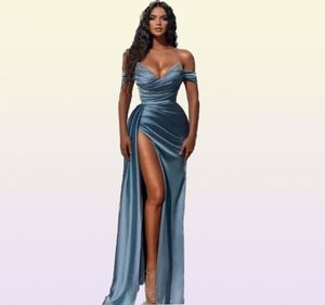 2023 Elegant Off Shoulder Prom Dress A Line Backless Sexy Crystal Split Side High Sexy avondjurken BC10944 GB1202X39195861