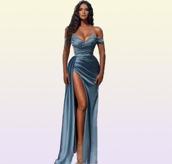 2023 Robes de bal élégantes à épaules dénudées Une ligne dos nu sexy cristal fendu sur le côté haute sexy robes de soirée BC10944 GB1202x33898131