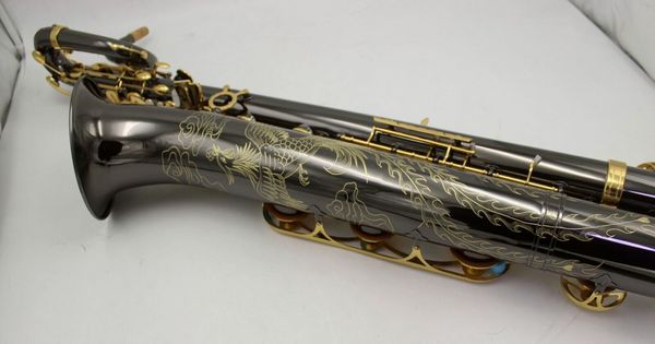 2023 EM music black nickel body gold key Baritone Saxophone with phoenix engraving