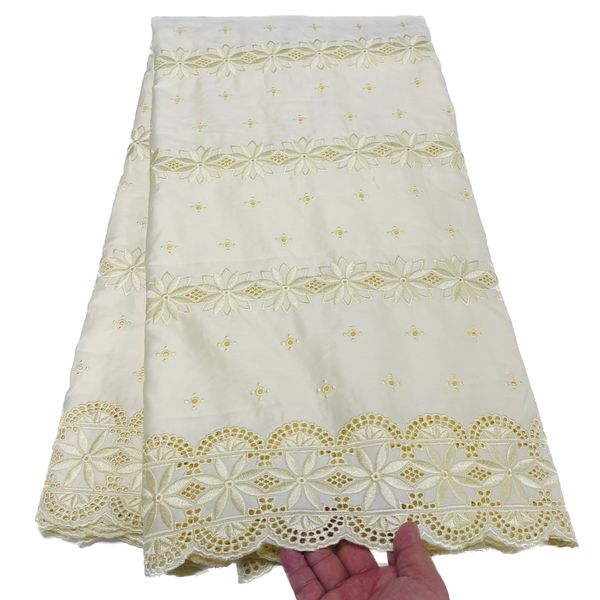 2023 Broderie Suisse Voile Poli Dentelle Pur Coton Matériel Couture Artisanat Tissus Femmes Africaines Robe 5 Yards Soirée De Mariage Nigérian Style Moderne En Vente YQ-5183