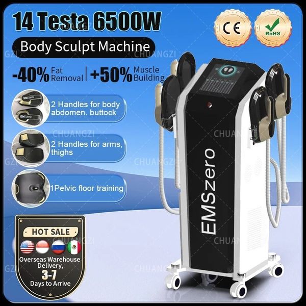 EMSzero Neo NOVA 14Tesla 6500W Hi-emt EMS Máquina para esculpir el cuerpo Estimulador muscular Equipo de masaje moldeador para equipos de salón