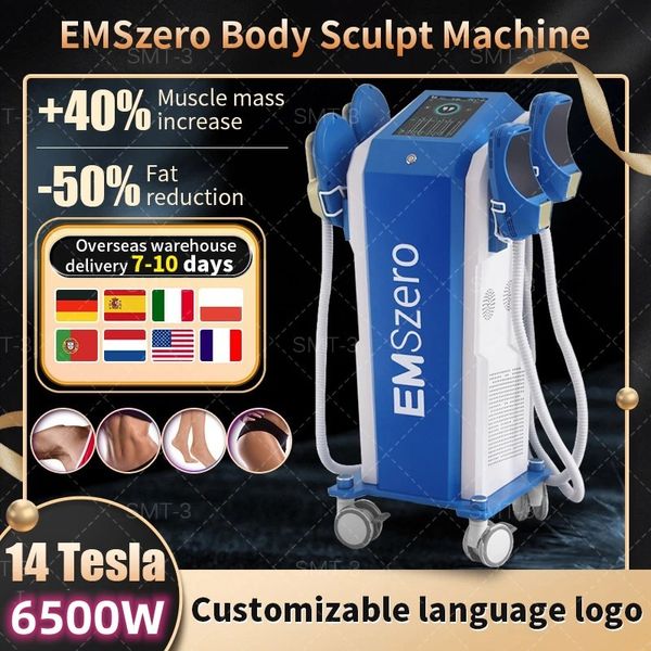 2023 EMSzero Neo 6500w 14 Tesla EMS Máquina de adelgazamiento para esculpir el cuerpo muscular 4 manijas y almohadilla de estimulación pélvica opcional