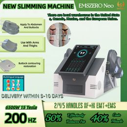 2024 EMSZERO NEO RF MÁQUINA DE ADELGAZAMIENTO 200HZ 6500W 15 TESLA HIEMT EMSLIM BODY EMSCULPTING 2/4/5 MANIJAS SALÓN NUEVA MÁQUINA Caliente