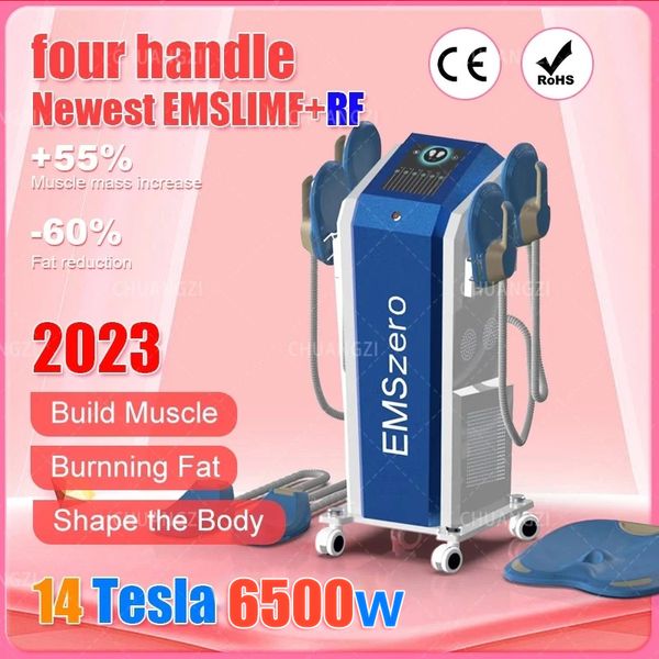 2023 Emszero Nova EMS 6000W Neo 14Tesla Machine de sculpture musculaire Hi-emt avec 4 poignées et coussin de stimulation pelvienne en option EMSSlim