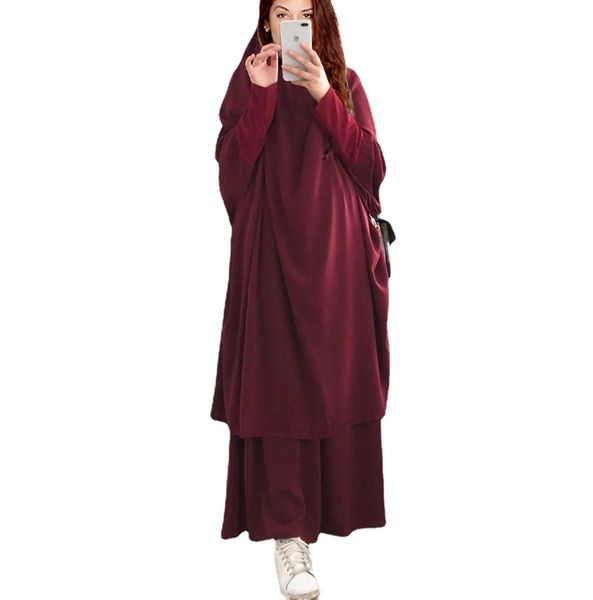 2023 Vêtements ethniques Etosell Femmes Hooded Muslim Hijab Robe Eid Prayer Garment Jilbab Abaya Long Khimar Couverture complète Ramadan Robe Abayas Islamic 8 Couleur uniquement Taille m