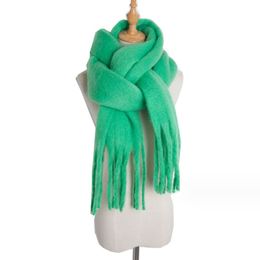 Écharpe d'hiver classique 6 couleurs unies, écharpe chaude de styliste pour femmes, grand châle à corps unique