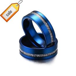 2023 Europese en Amerikaanse mode nieuwe grensoverschrijdende speciale spiegel blauwe smalle druppel olie zijde roestvrijstalen ring