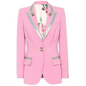 2024 Europese en Amerikaanse nieuwe mode kleine blazer met roze knopen, hoogwaardige dameskleding