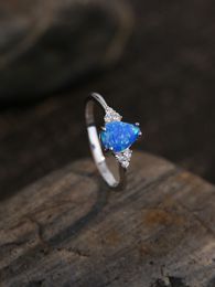 2023 europeo y americano S925 plata esterlina nueva moda estilo versátil azul Aobao gota anillo conjunto con anillo de circón