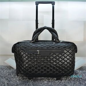 2023-European style Lingge down fabric travel bag super large clothes with pulley storage with good quality