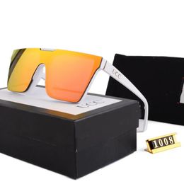 2023 gafas, ola de calor Gafas de sol clásicas Diseño cuadrado Gafas de sol Gafas de sol Diseñador de lujo Marco dorado Gafas de sol Hombres Mujeres1008