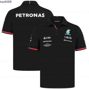Polo del equipo F1 de Fórmula Uno para hombre, camiseta informal transpirable de secado rápido con solapa, camisa automática de carreras Petro, 2024
