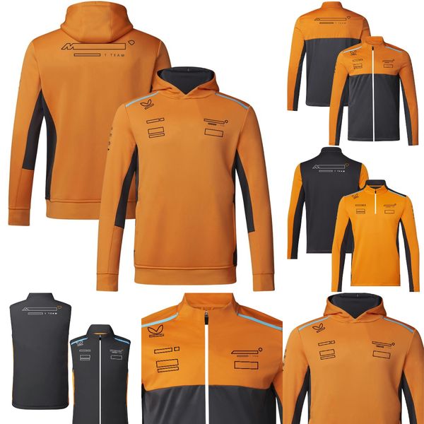 2023 F1 Teamwear Sweat à capuche Formule 1 Pilote Racing Jaune Sweats à capuche Printemps et Automne Sweat à capuche surdimensionné pour hommes Sweat-shirt décontracté avec fermeture éclair