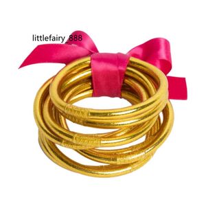 2023 Bracciali in silicone gelatina per bambini diretti in fabbrica braccialetto glitter oro per tutte le stagioni per ragazze bambini